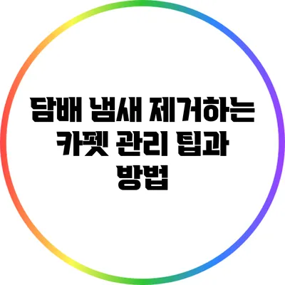 담배 냄새 제거하는 카펫 관리 팁과 방법