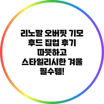 리노말 오버핏 기모 후드 집업 후기: 따뜻하고 스타일리시한 겨울 필수템!