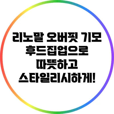 리노말 오버핏 기모 후드집업으로 따뜻하고 스타일리시하게!