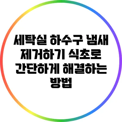 세탁실 하수구 냄새 제거하기: 식초로 간단하게 해결하는 방법