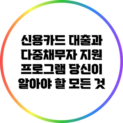 신용카드 대출과 다중채무자 지원 프로그램: 당신이 알아야 할 모든 것