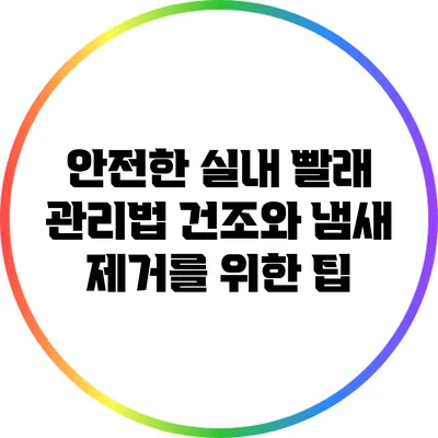 안전한 실내 빨래 관리법: 건조와 냄새 제거를 위한 팁