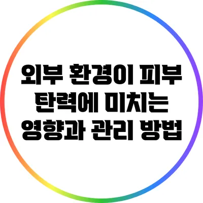 외부 환경이 피부 탄력에 미치는 영향과 관리 방법