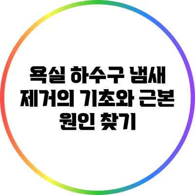 욕실 하수구 냄새 제거의 기초와 근본 원인 찾기