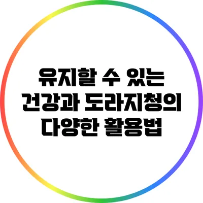 유지할 수 있는 건강과 도라지청의 다양한 활용법