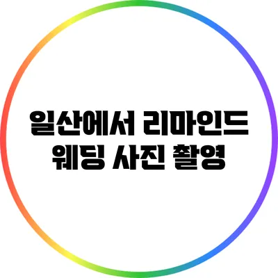 일산에서 리마인드 웨딩 사진 촬영