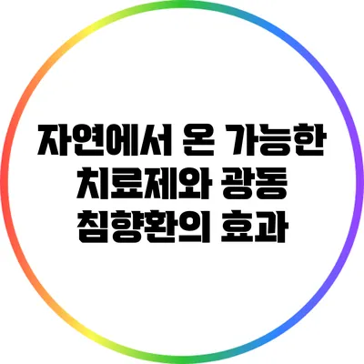 자연에서 온 가능한 치료제와 광동 침향환의 효과