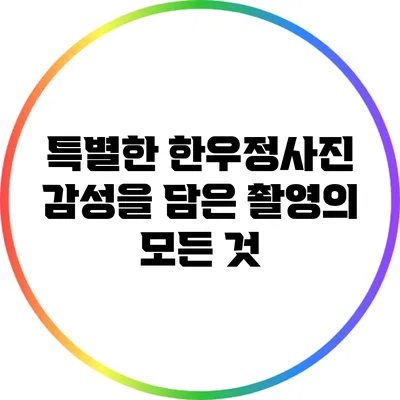 특별한 한우정사진: 감성을 담은 촬영의 모든 것