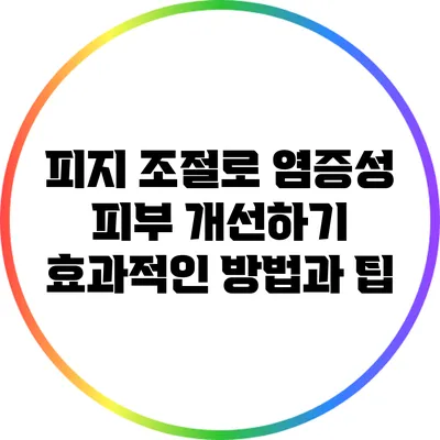 피지 조절로 염증성 피부 개선하기: 효과적인 방법과 팁