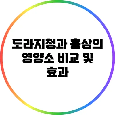 도라지청과 홍삼의 영양소 비교 및 효과
