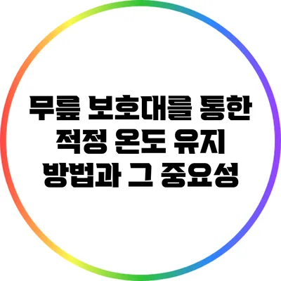 무릎 보호대를 통한 적정 온도 유지 방법과 그 중요성