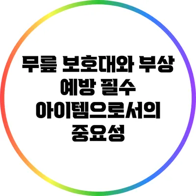무릎 보호대와 부상 예방: 필수 아이템으로서의 중요성
