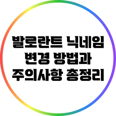 발로란트 닉네임 변경 방법과 주의사항 총정리