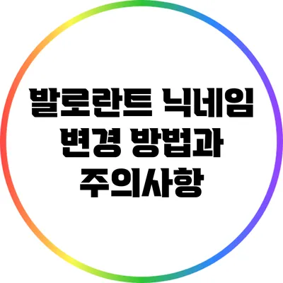발로란트 닉네임 변경 방법과 주의사항