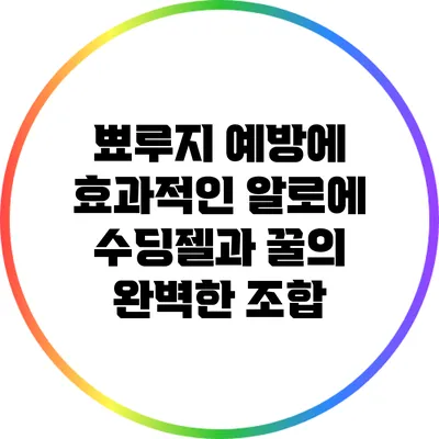 뾰루지 예방에 효과적인 알로에 수딩젤과 꿀의 완벽한 조합