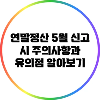 연말정산 5월 신고 시 주의사항과 유의점 알아보기
