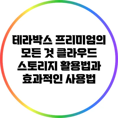 테라박스 프리미엄의 모든 것: 클라우드 스토리지 활용법과 효과적인 사용법